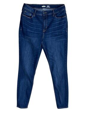 Old Navy Rockstar Jeans 12 Long Super Skinny High Rise Med Wash Stretch